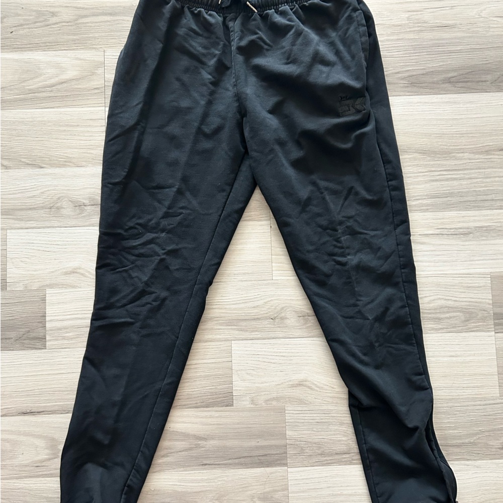 BROKIG Men’s Zip Joggers, Black, Small